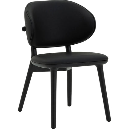 Soren Dining Chair by Interlude Home. Made from oak, vegan leather in a transitional style.