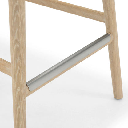 Soren Counter Stool by Interlude Home. Made from oak, vegan leather, metal in a transitional style.