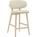 Soren Counter Stool by Interlude Home. Made from oak, vegan leather, metal in a transitional style.