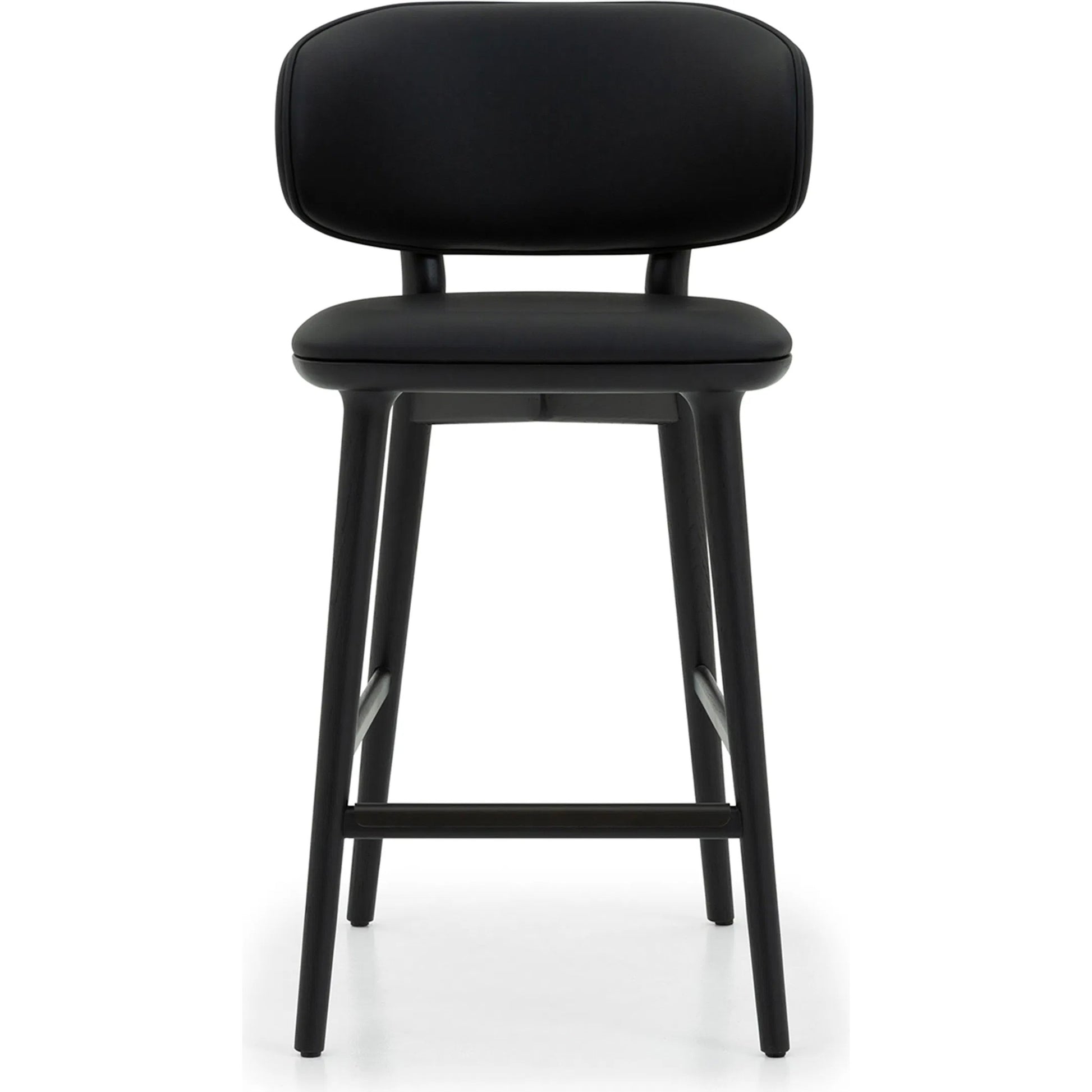 Soren Counter Stool by Interlude Home. Made from oak, vegan leather, metal in a transitional style.
