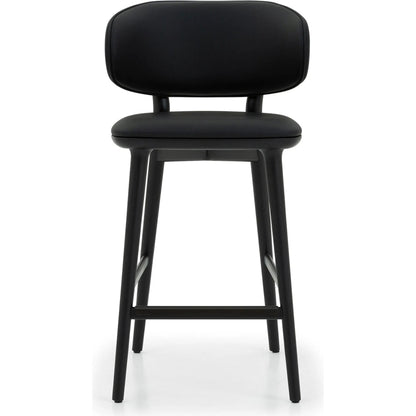 Soren Counter Stool by Interlude Home. Made from oak, vegan leather, metal in a transitional style.