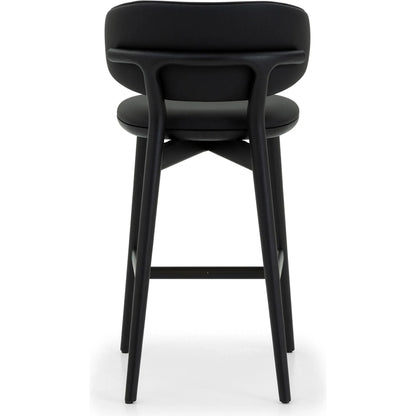Soren Counter Stool by Interlude Home. Made from oak, vegan leather, metal in a transitional style.
