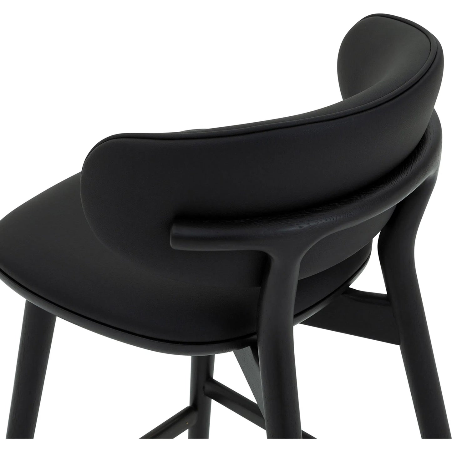 011 SI-2374594 | Closeup | Soren Counter Stool by Interlude Home. Made from oak, vegan leather, metal in a transitional style.