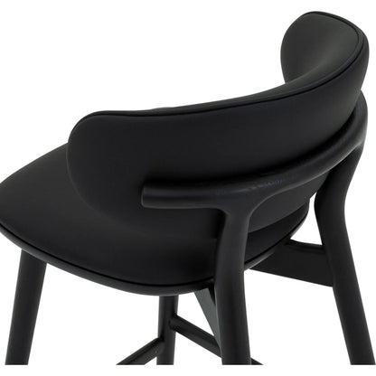 Soren Counter Stool by Interlude Home. Made from oak, vegan leather, metal in a transitional style.