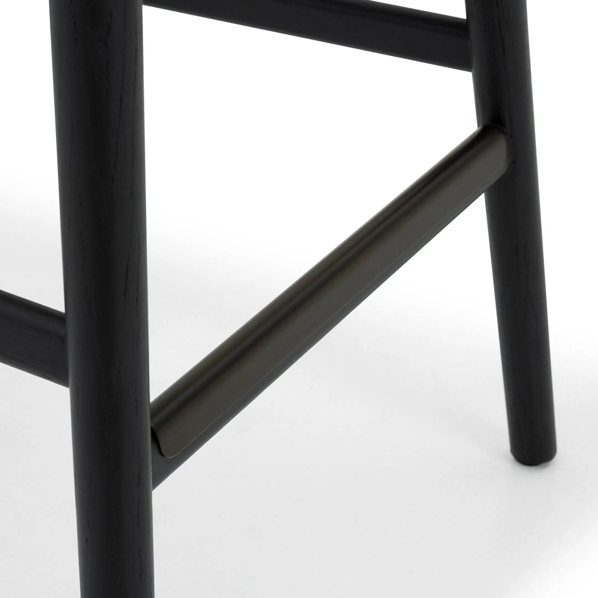 Soren Counter Stool by Interlude Home. Made from oak, vegan leather, metal in a transitional style.
