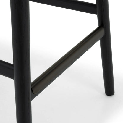 Soren Counter Stool by Interlude Home. Made from oak, vegan leather, metal in a transitional style.