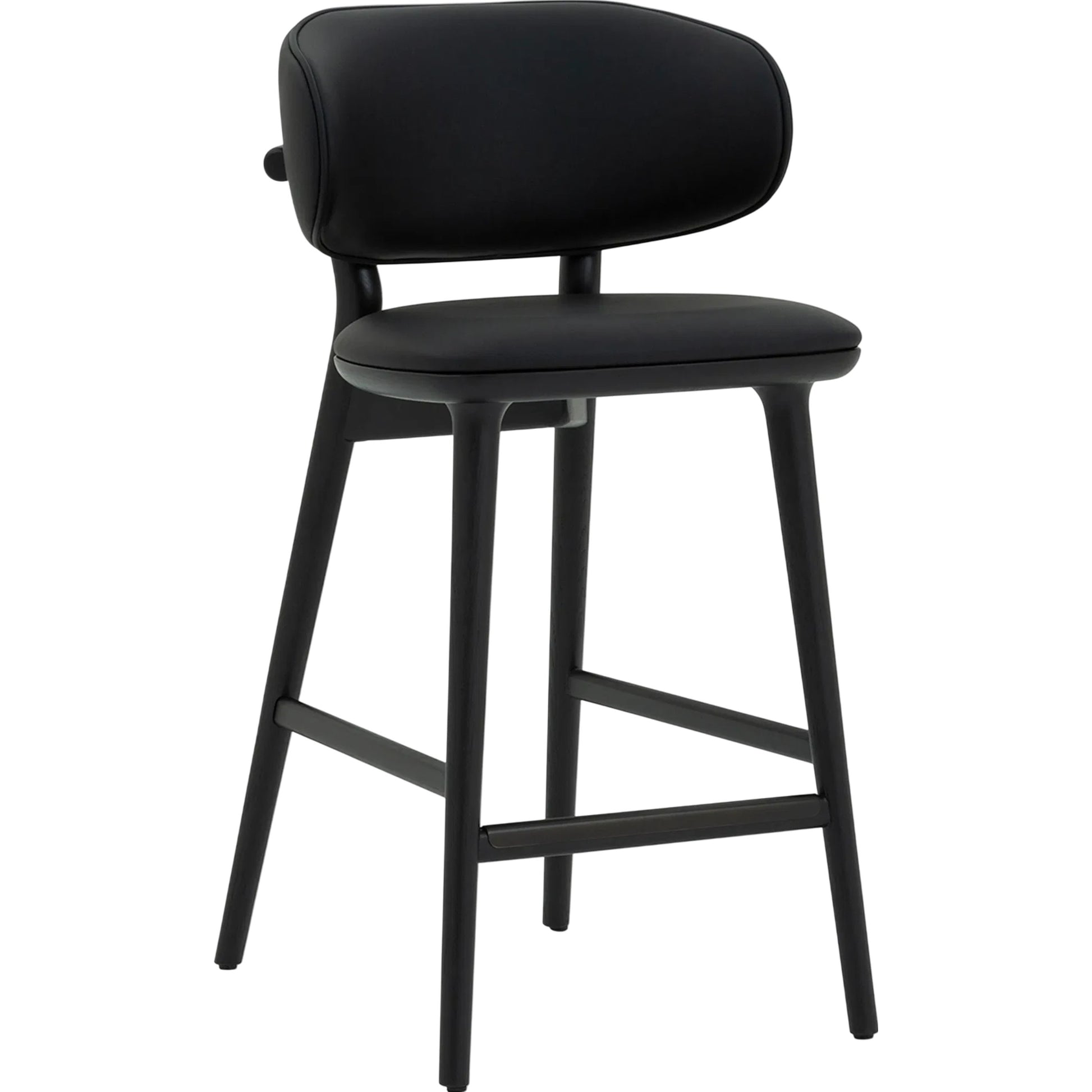 Soren Counter Stool by Interlude Home. Made from oak, vegan leather, metal in a transitional style.