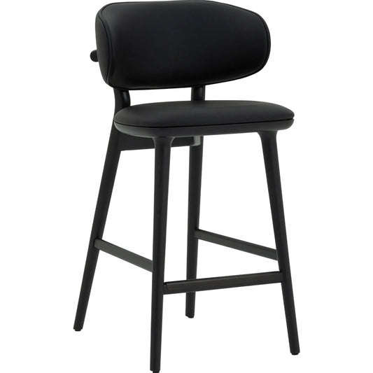 Soren Counter Stool by Interlude Home. Made from oak, vegan leather, metal in a unique style.