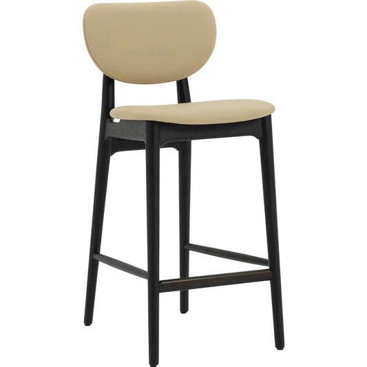Stella Counter Stool by Interlude Home. Made from oak, vegan leather, metal in a unique style.