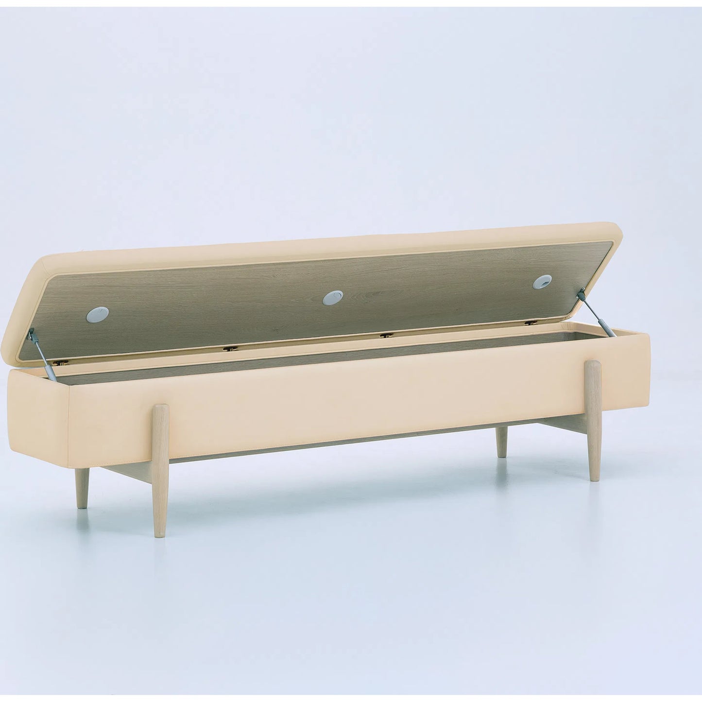 003 SI-2519569 | Additional Silo | Brynn Storage Bench by Interlude Home in saddle, acorn. Made from oak, vegan leather in a transitional style.