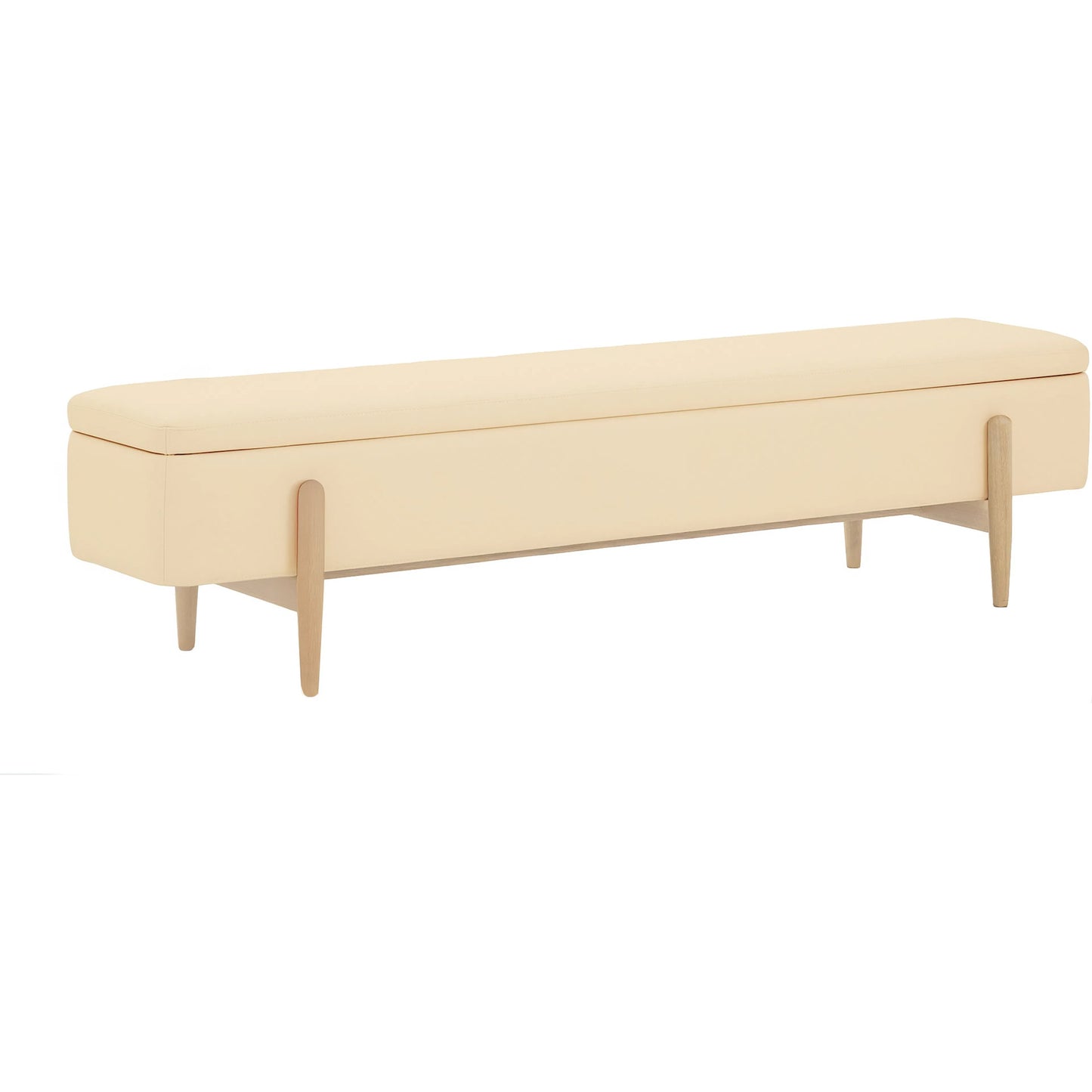 001 SI-2519569 | Primary Silo | Brynn Storage Bench by Interlude Home in saddle, acorn. Made from oak, vegan leather in a transitional style.