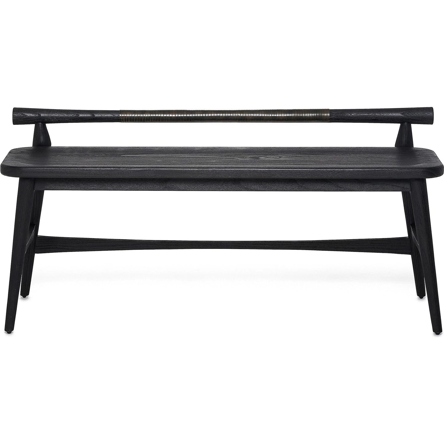 004 SI-2519602 | Additional Silo | Madeira Bench by Interlude Home. Made from sunkai wood, leather in a traditional style.