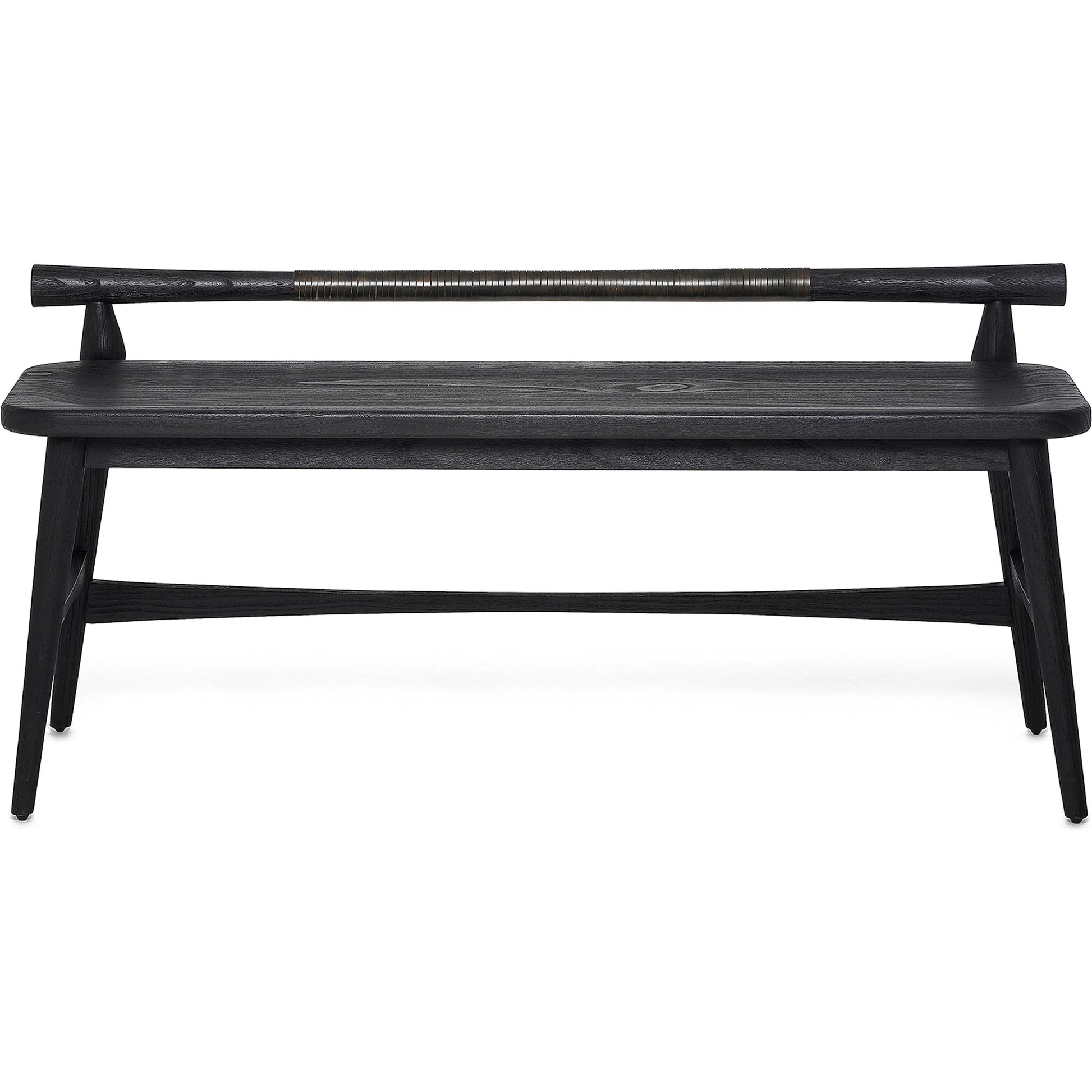 Madeira Bench by Interlude Home. Made from sunkai wood, leather in a traditional style.