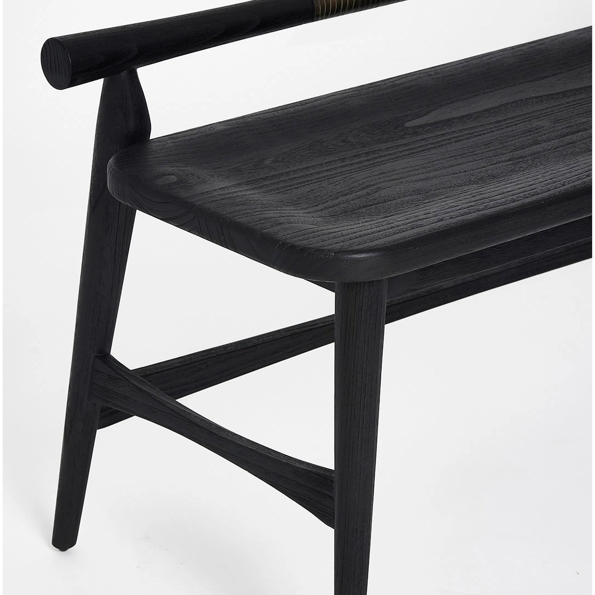 Madeira Bench by Interlude Home. Made from sunkai wood, leather in a traditional style.