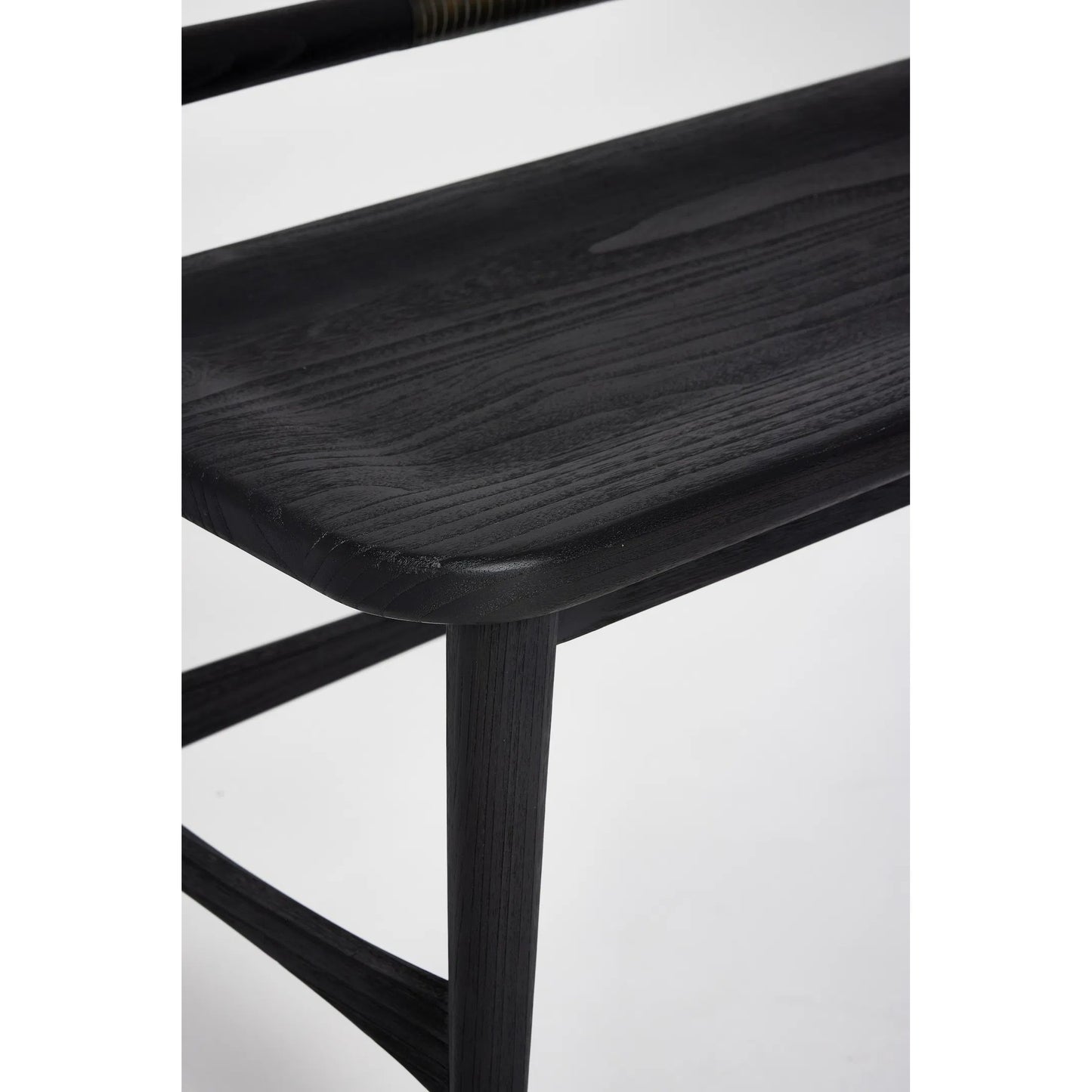 007 SI-2519602 | Closeup | Madeira Bench by Interlude Home. Made from sunkai wood, leather in a traditional style.