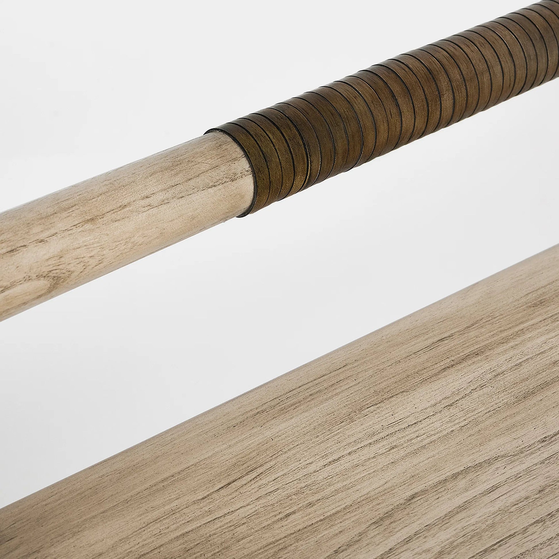Madeira Bench by Interlude Home. Made from sunkai wood, leather in a traditional style.