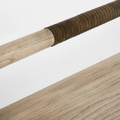 Madeira Bench by Interlude Home. Made from sunkai wood, leather in a traditional style.