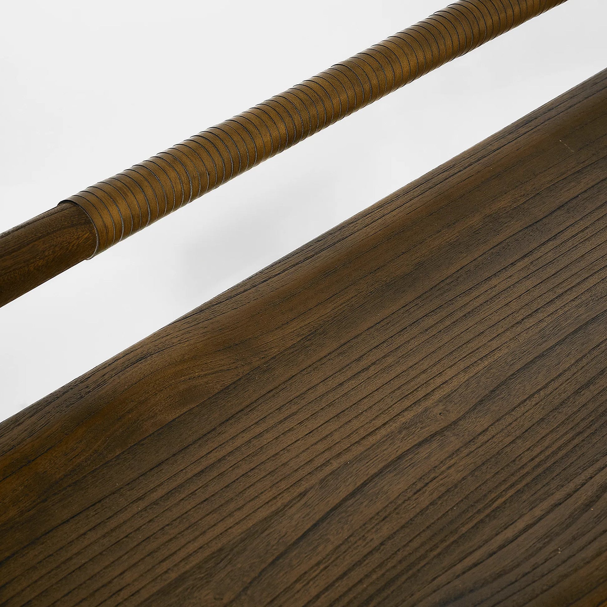 Madeira Bench by Interlude Home. Made from sunkai wood, leather in a traditional style.