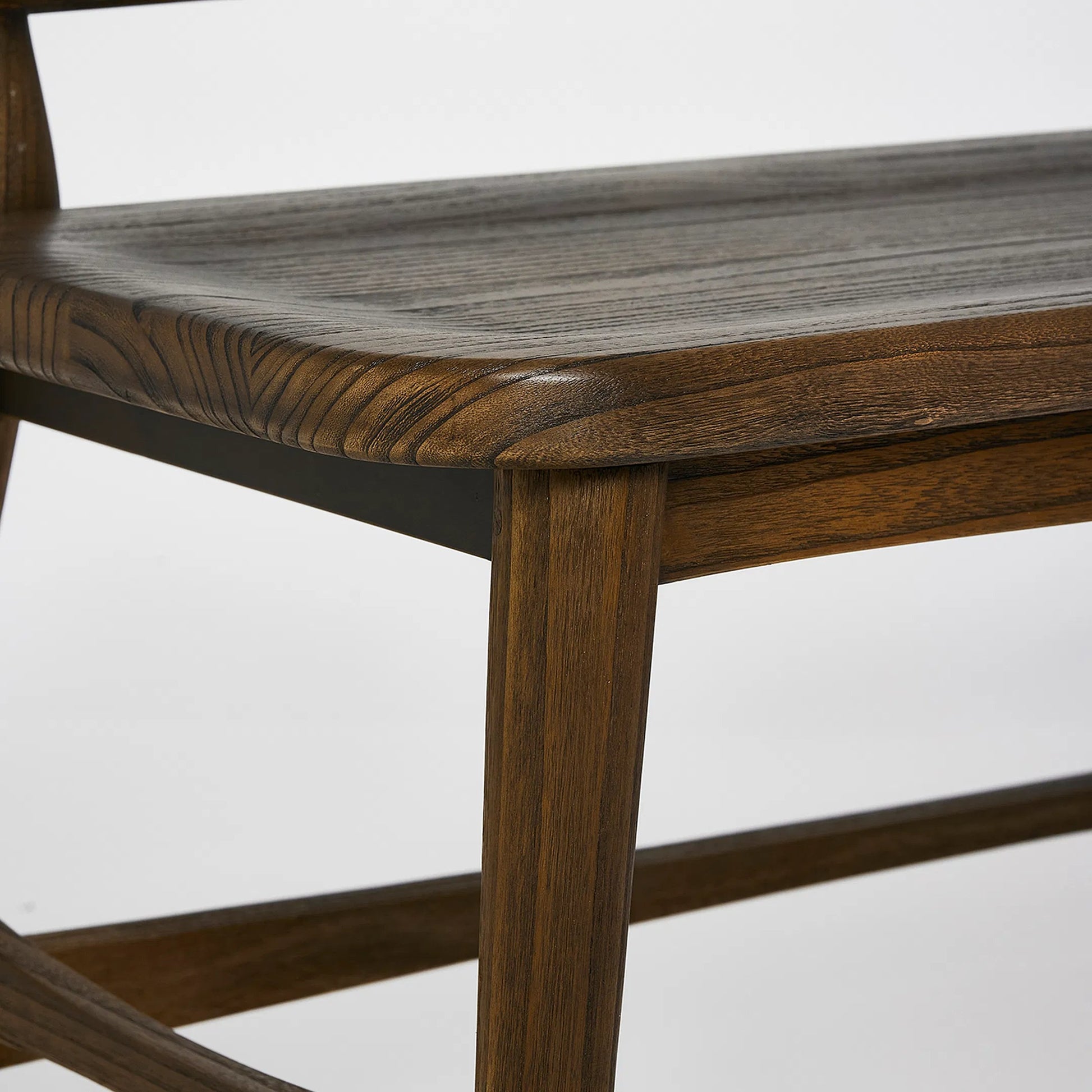 Madeira Bench by Interlude Home. Made from sunkai wood, leather in a traditional style.