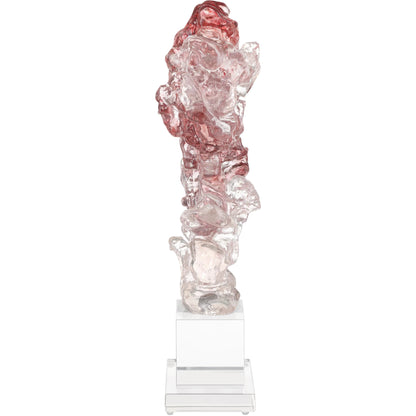 Faux Rock Crystal Sculpture by Currey and Company in purple pink, clear. Made from composite, optic crystal in a modern style.