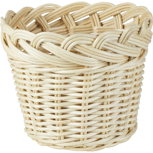 Braided Wicker Planter by Chelsea House in tan. Made from rattan in a rustic style.