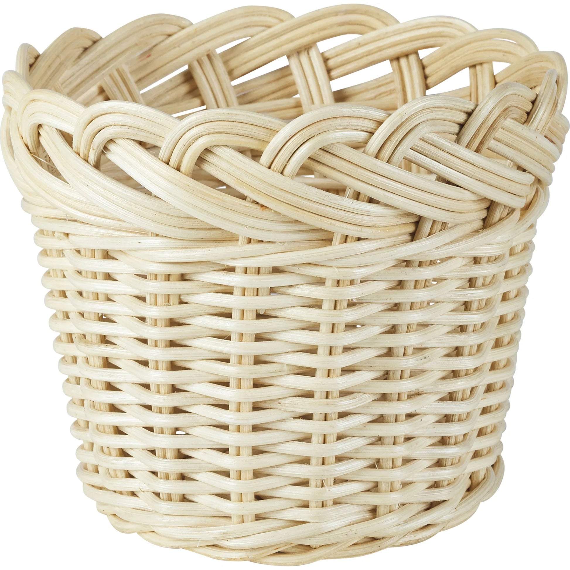 Braided Wicker Planter by Chelsea House in tan. Made from rattan in a rustic style.