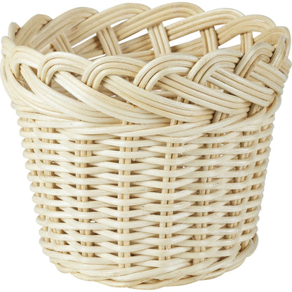 Braided Wicker Planter by Chelsea House in tan. Made from rattan in a rustic style.