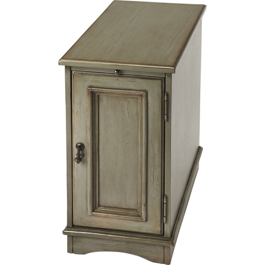 Harling End Table by Butler Specialty Company in gray and silver satin. Made from poplar hardwood solids, mdf, cherry veneer in a cottage & farmhouse style.