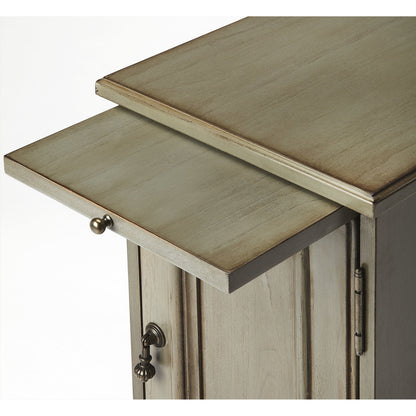 Harling End Table by Butler Specialty Company in gray and silver satin. Made from poplar hardwood solids, mdf, cherry veneer in a cottage & farmhouse style.