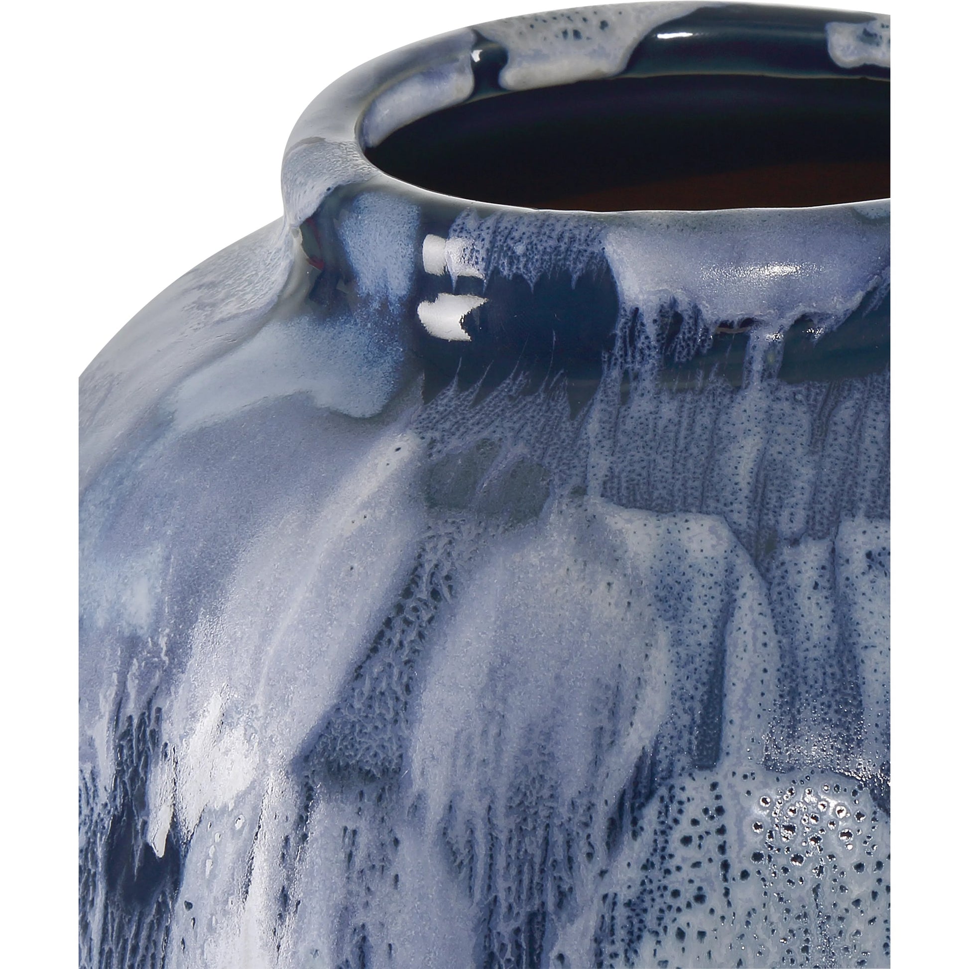 Pallas Vase Set by Currey and Company in blue, white. Made from ceramic in a modern style.
