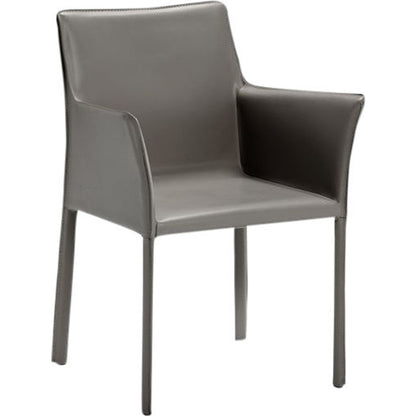 Jada Arm Chair by Interlude Home in mediterranean sand. Made from bonded leather, iron in a modern style.