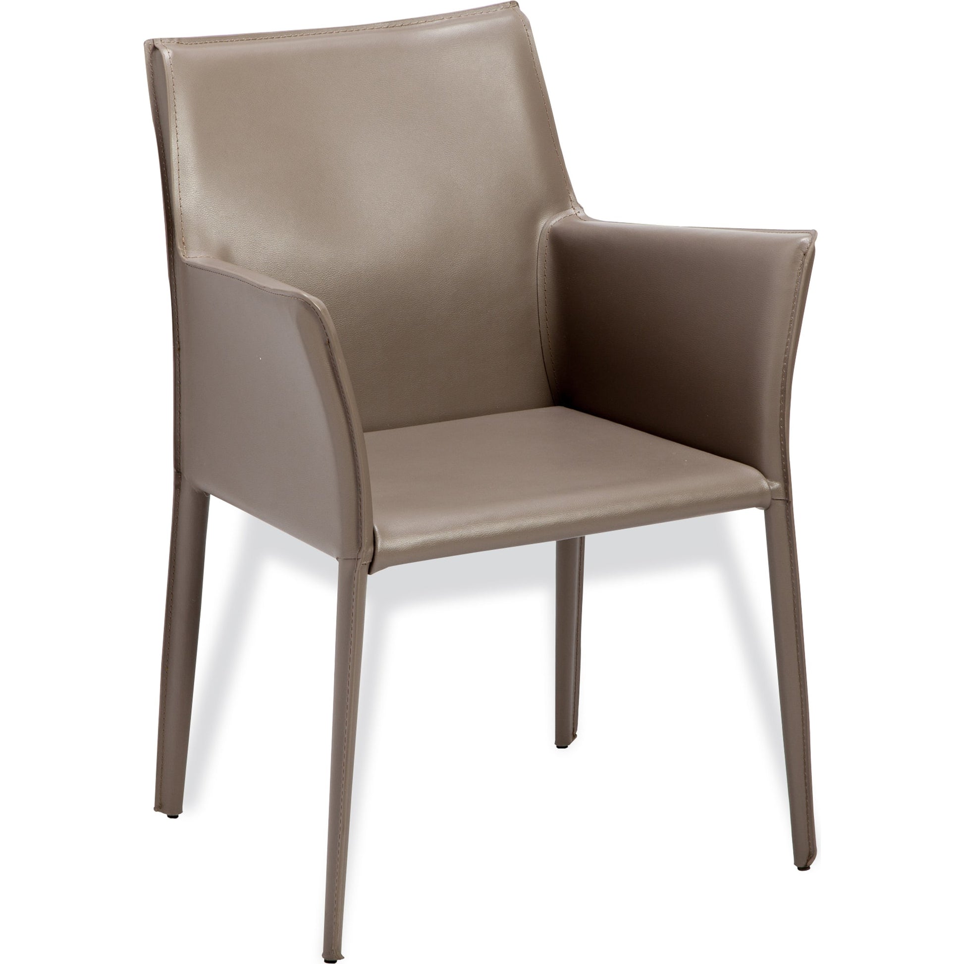 Jada Arm Chair by Interlude Home in mediterranean sand. Made from bonded leather, iron in a modern style.
