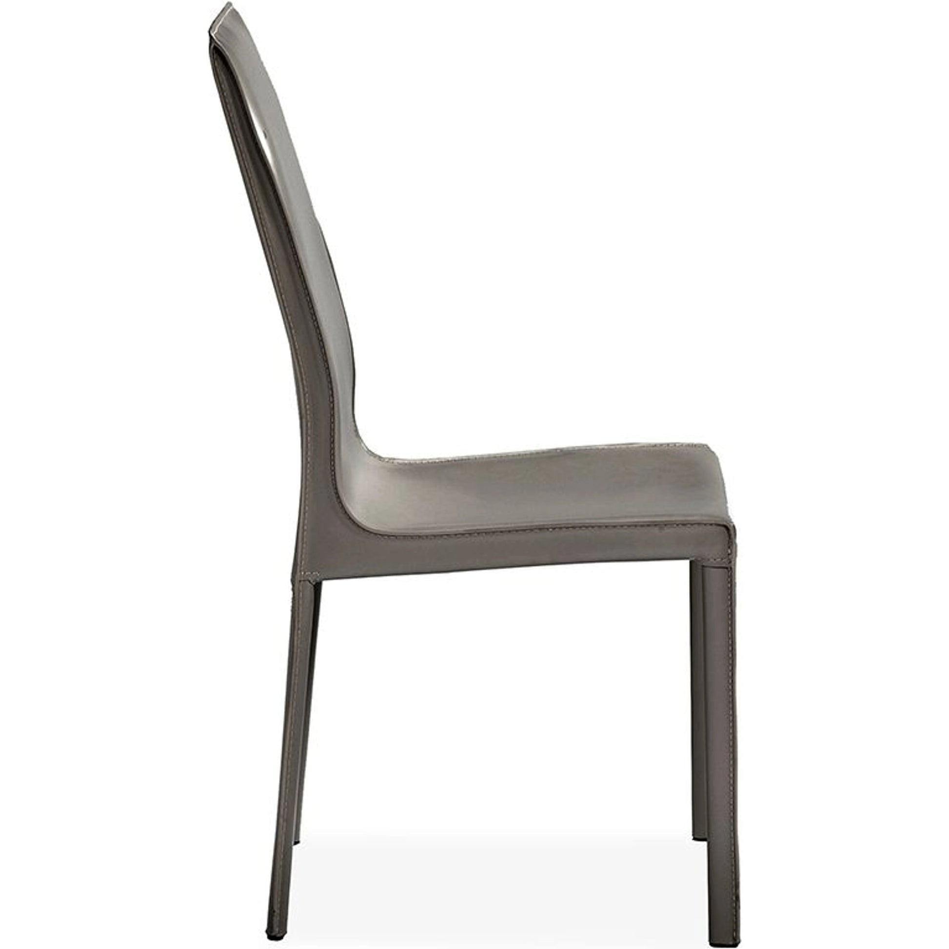 Jada High Back Dining Chair (Set of 2) by Interlude Home in mediterranean sand. Made from bonded leather, iron in a modern style.
