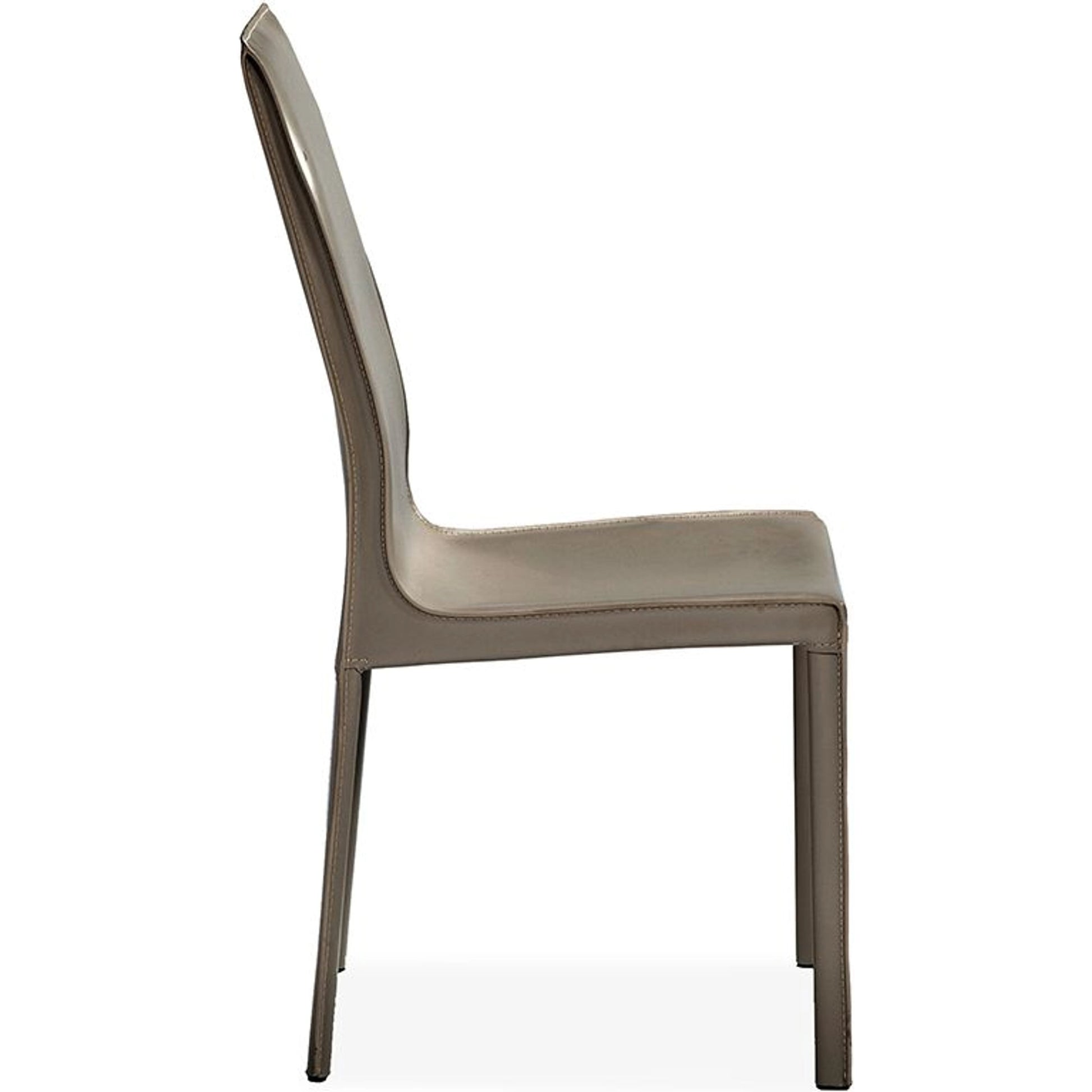 Jada High Back Dining Chair (Set of 2) by Interlude Home in mediterranean sand. Made from bonded leather, iron in a modern style.