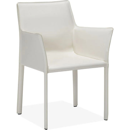 Jada Arm Chair by Interlude Home in mediterranean sand. Made from bonded leather, iron in a modern style.