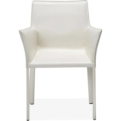 Jada Arm Chair by Interlude Home in mediterranean sand. Made from bonded leather, iron in a modern style.