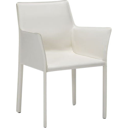 Jada Arm Chair by Interlude Home in mediterranean sand. Made from bonded leather, iron in a modern style.