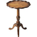 Dansby Pedestal Table by Butler Specialty Company. Made from rubberwood: 50%, oak veneers: 25%, mdf: 20%, resin: 5% in a traditional style.