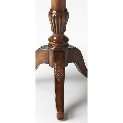 Dansby Pedestal Table by Butler Specialty Company. Made from rubberwood: 50%, oak veneers: 25%, mdf: 20%, resin: 5% in a traditional style.