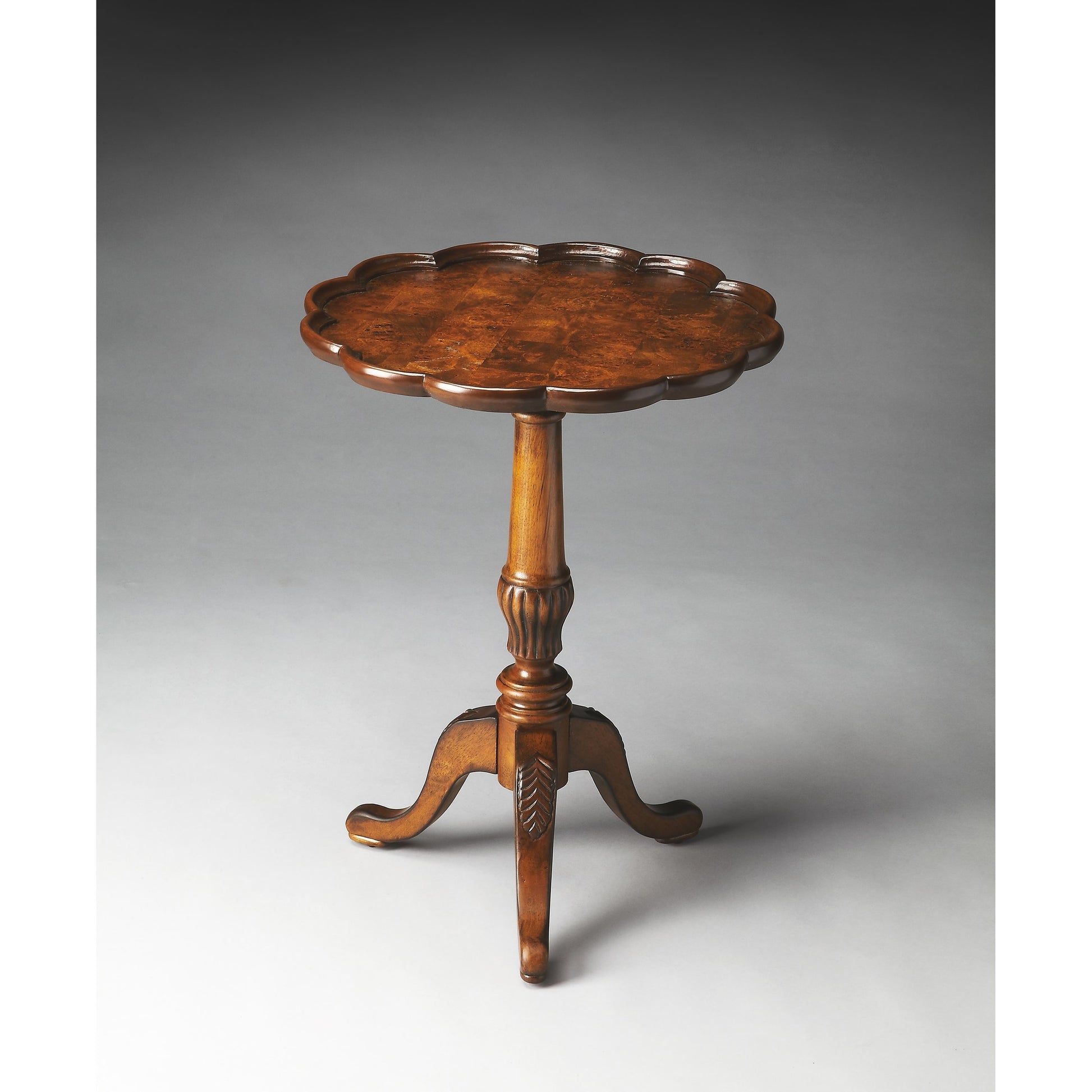 Dansby Pedestal Table by Butler Specialty Company. Made from rubberwood: 50%, oak veneers: 25%, mdf: 20%, resin: 5% in a traditional style.