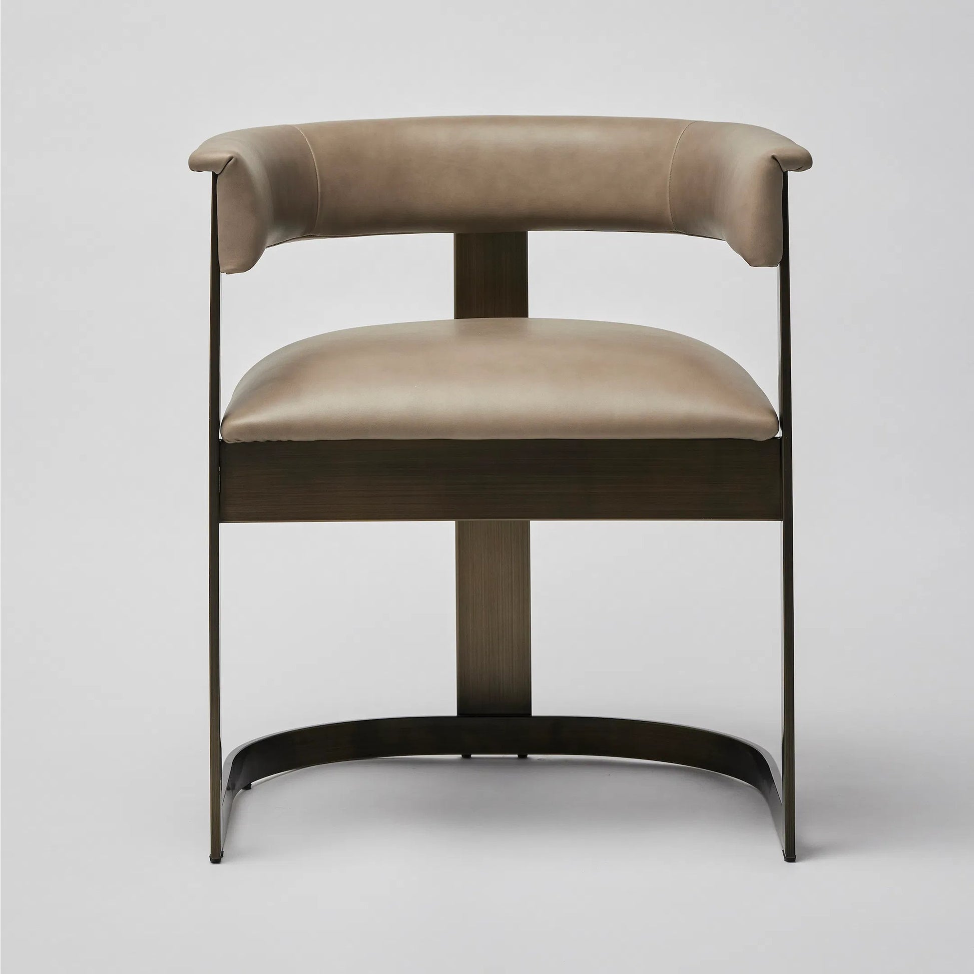 Darcy II Dining Chair by Interlude Home. Made from stainless steel, leather in a modern style.
