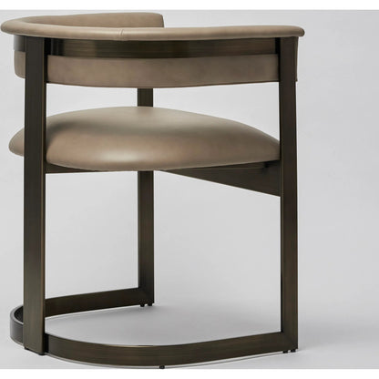 Darcy II Dining Chair by Interlude Home. Made from stainless steel, leather in a modern style.
