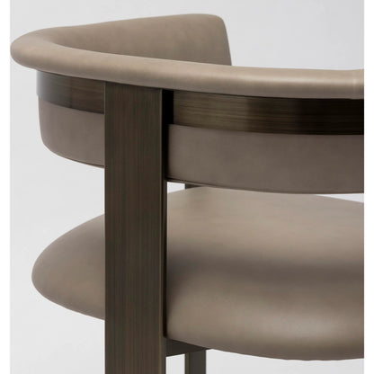 Darcy II Dining Chair by Interlude Home. Made from stainless steel, leather in a modern style.