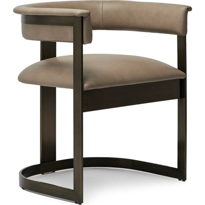 Darcy II Dining Chair by Interlude Home. Made from stainless steel, leather in a modern style.