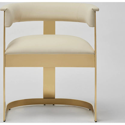 Darcy II Dining Chair by Interlude Home. Made from stainless steel, leather in a modern style.