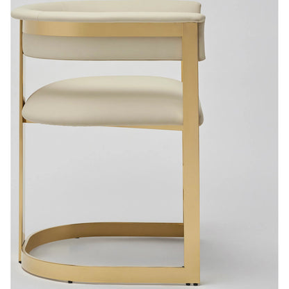 Darcy II Dining Chair by Interlude Home. Made from stainless steel, leather in a modern style.