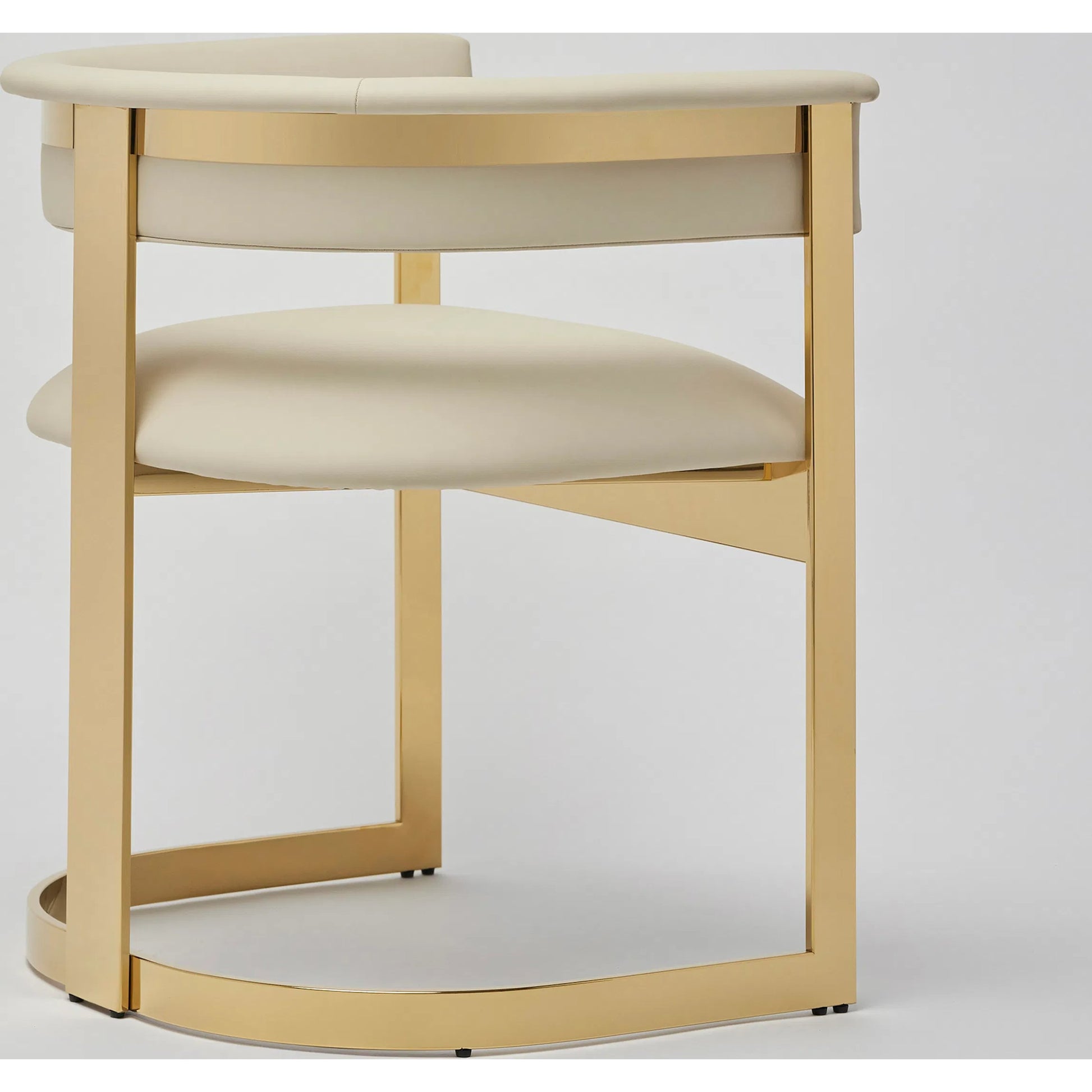 Darcy II Dining Chair by Interlude Home. Made from stainless steel, leather in a modern style.