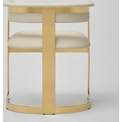 Darcy II Dining Chair by Interlude Home. Made from stainless steel, leather in a modern style.