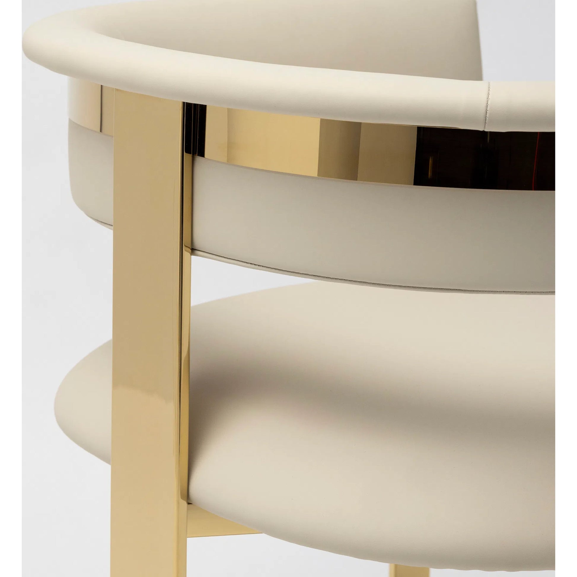 Darcy II Dining Chair by Interlude Home. Made from stainless steel, leather in a modern style.