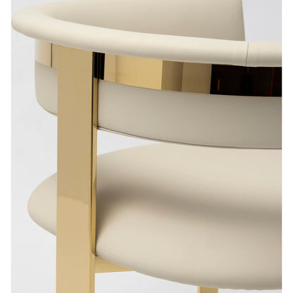 Darcy II Dining Chair by Interlude Home. Made from stainless steel, leather in a modern style.